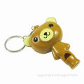 Teddy bear LED keychain with whistle